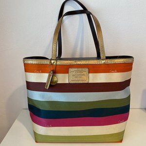 Coach Legacy Striped Tote